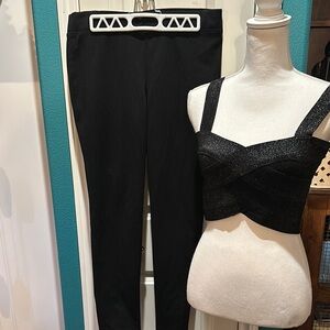 Dance costume. Chic Black Crop Top and Pants Set
